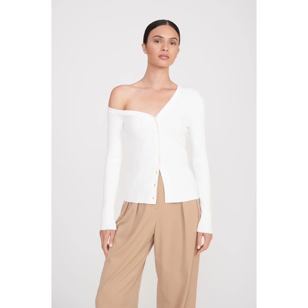 Staud Ambachtsman Off Shoulder Vest Beige Dames
