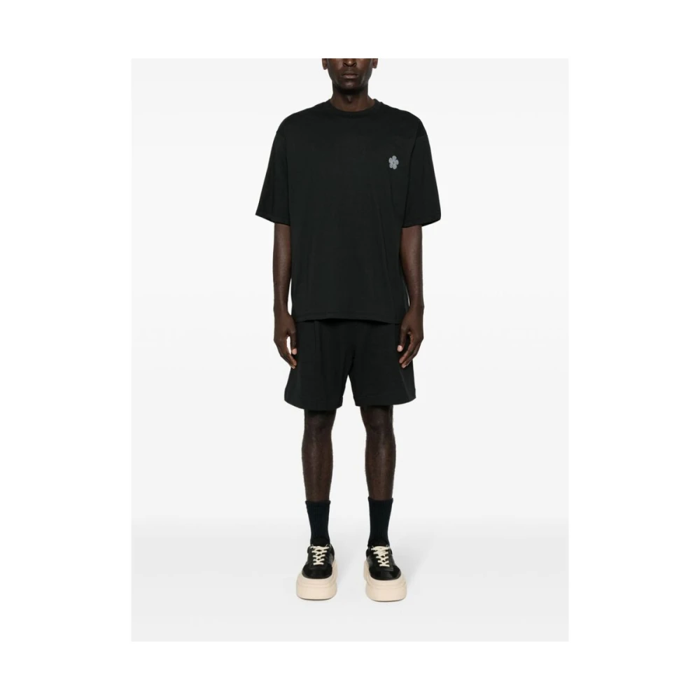 A Paper Kid Zwarte Katoenen Jersey Shorts Black Heren
