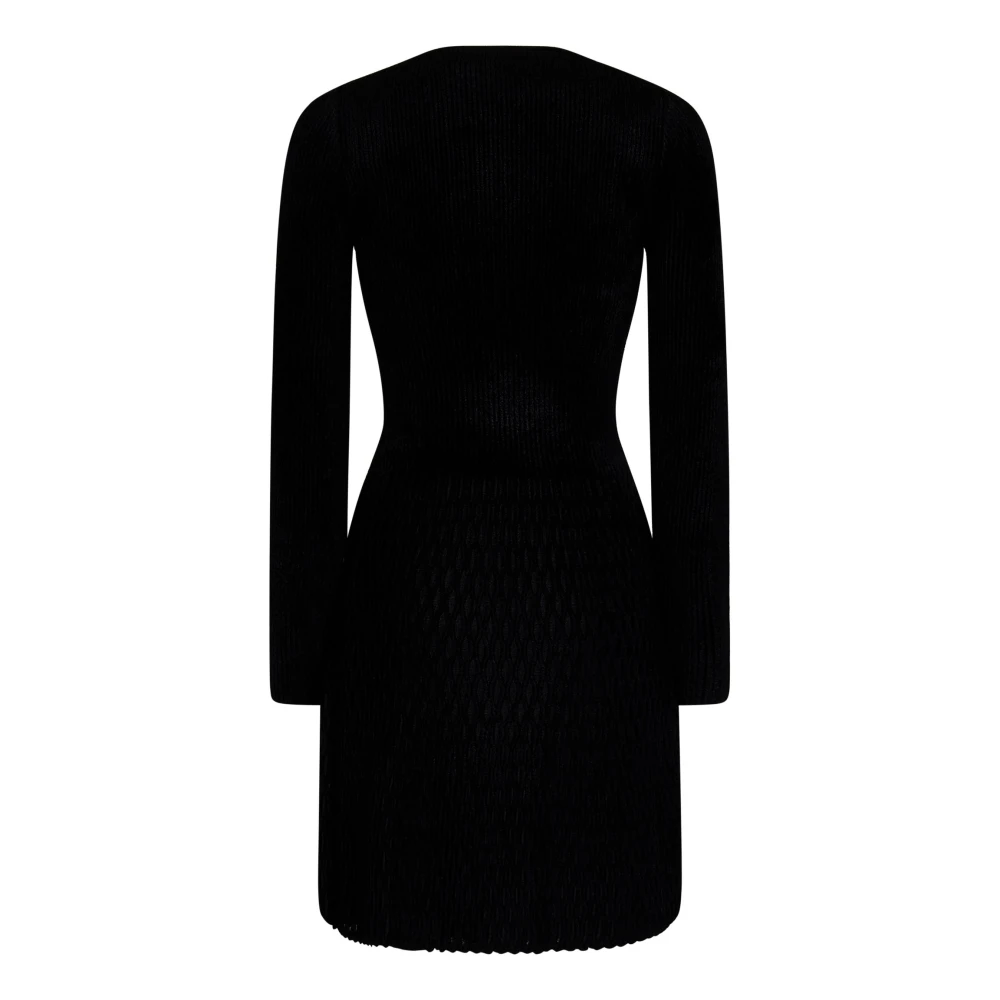 Antonino Valenti Zwarte jurk met uitlopende rok en fluweeleffect Black Dames