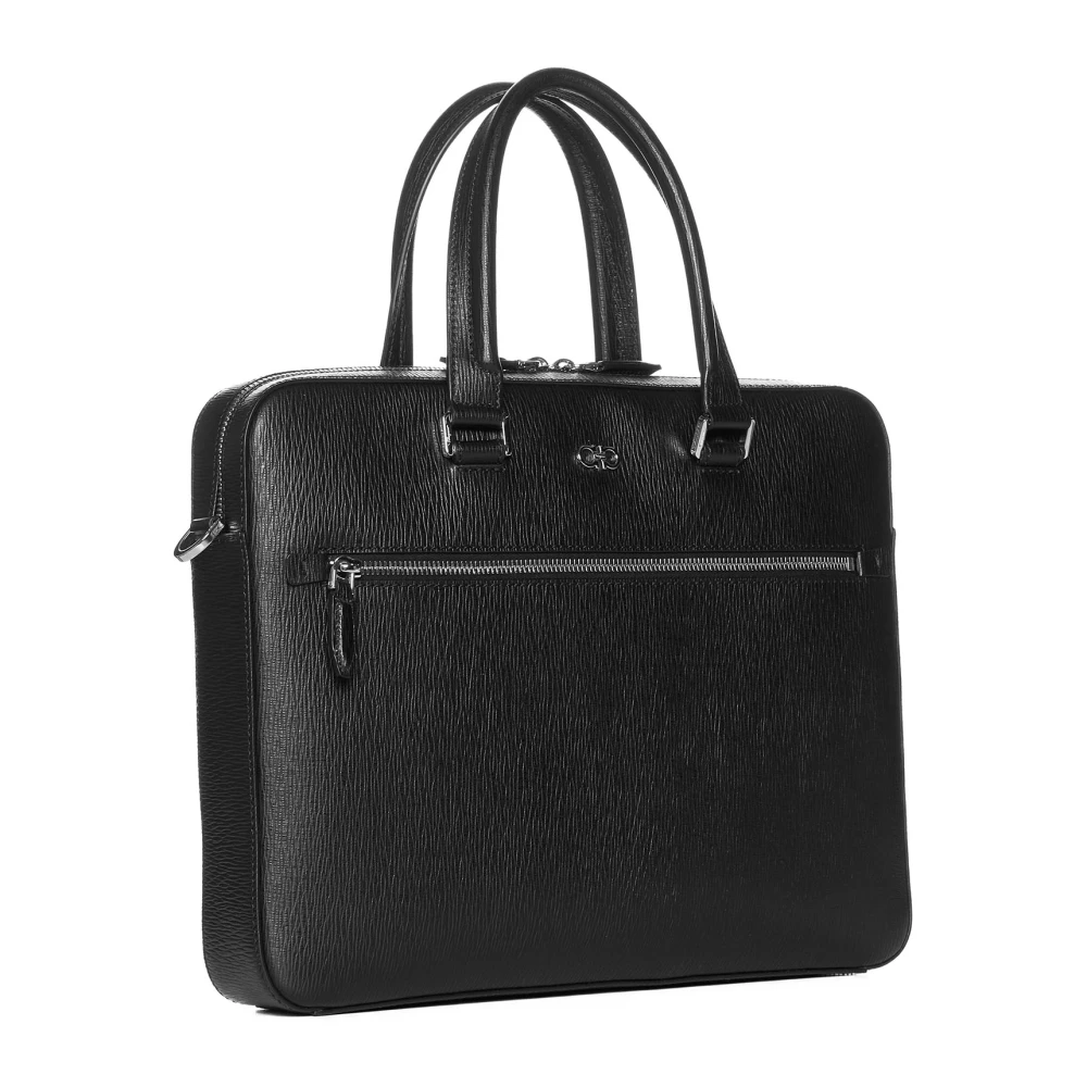 Salvatore Ferragamo Gancini Revival Aktetas Black Heren