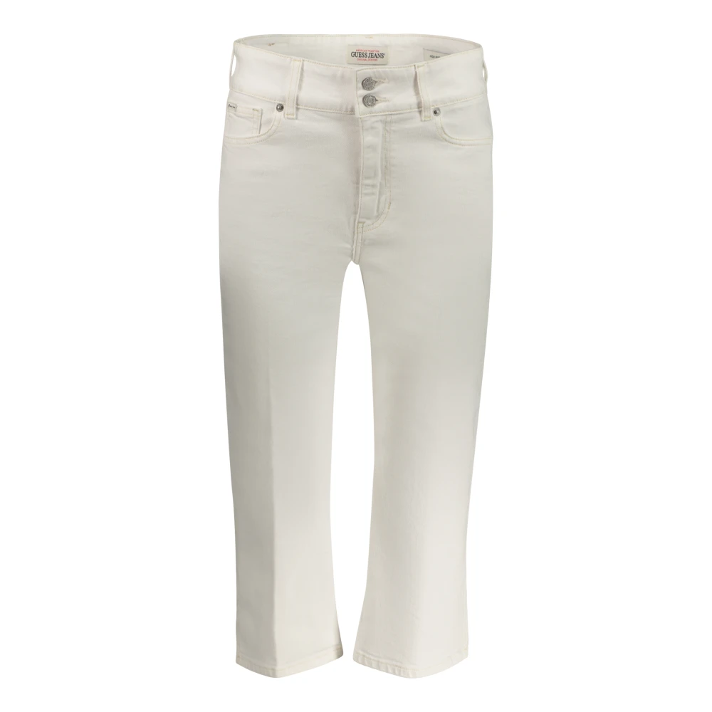 Guess Women's White Cropped Jeans, W26, Pinocchietto High Rise Capri
