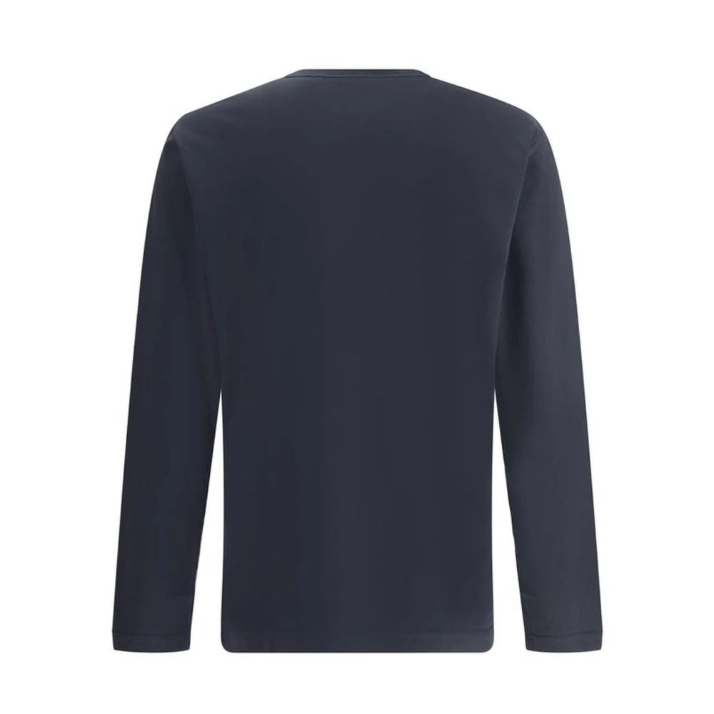 Dolce & Gabbana Monochrome Patroon Katoenen Longsleeve Trui Blue Heren