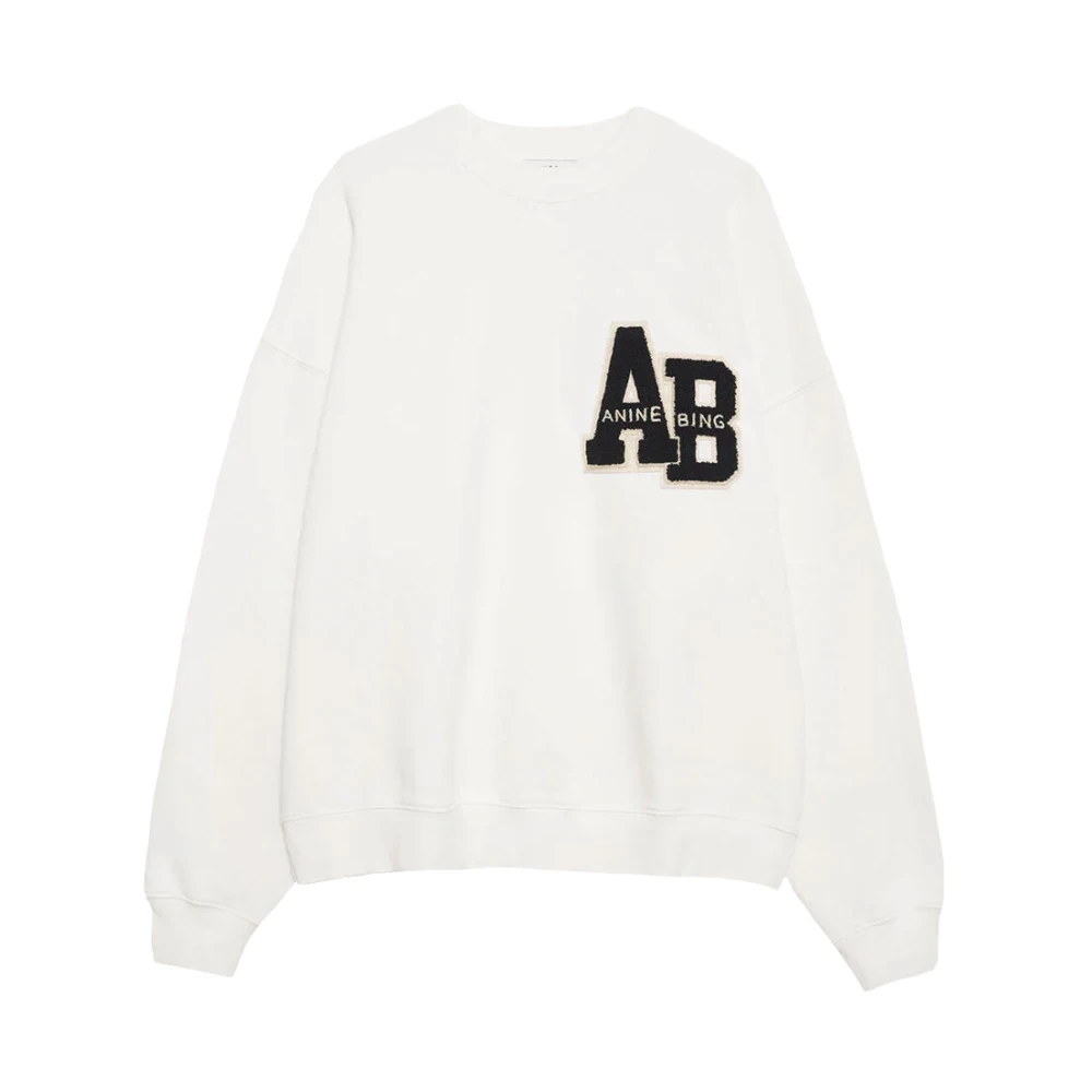 Anine Bing Oversized Sweatshirt Letterman Off White Heren