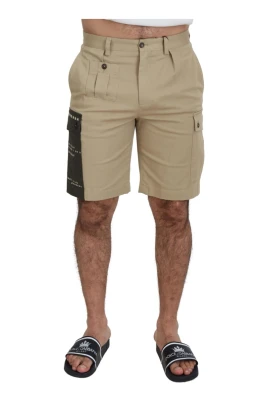 Beige Logo Detaljer Shorts