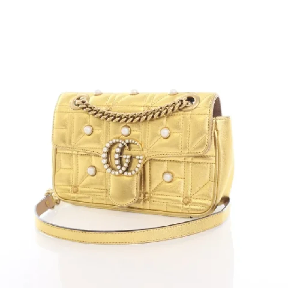 Gucci Vintage Pre-owned Leather handbags Yellow Dames