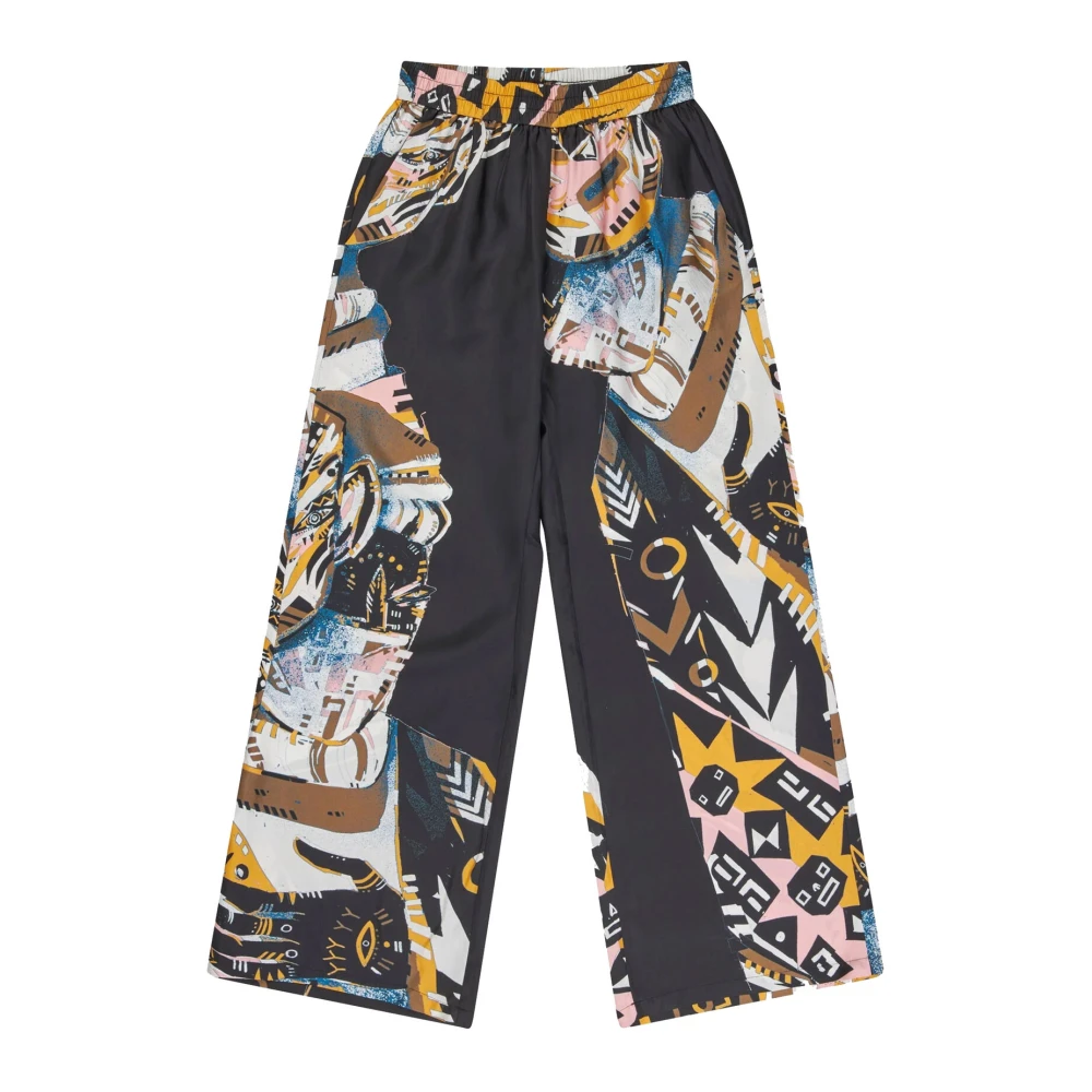 Munthe Elegante Zijden Wijde Broek Multicolor Dames