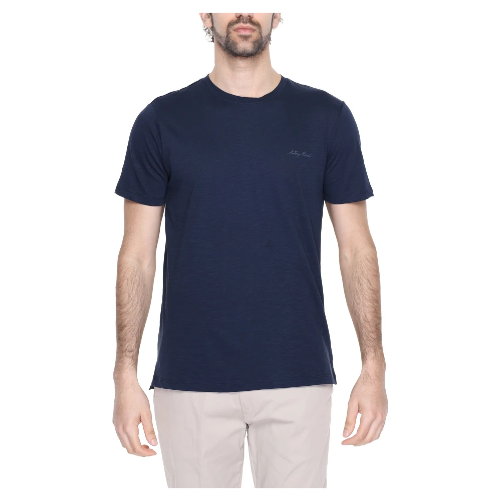 Antony Morato Heren T-shirt Lente Zomer Collectie Katoen Blue Heren
