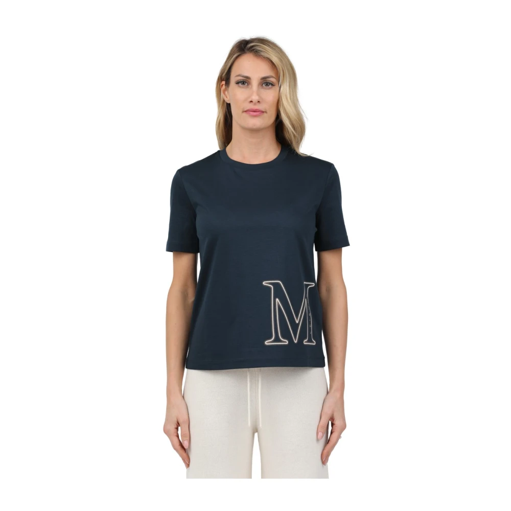 Max Mara Monogram T-shirt Blue Dames