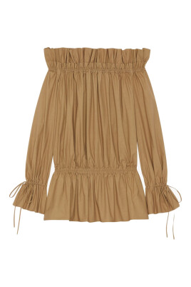 beige-off-shoulder-cotton-dress