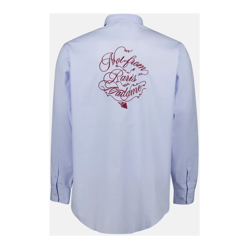 Drole de Monsieur Grappig Slogan Shirt Lente-Zomer 2025 Blue Heren