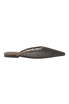 Precious Net Embroidery Mules