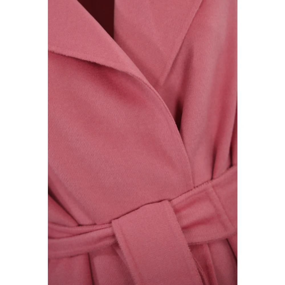 Max Mara Studio Wrap Coat Pink Dames