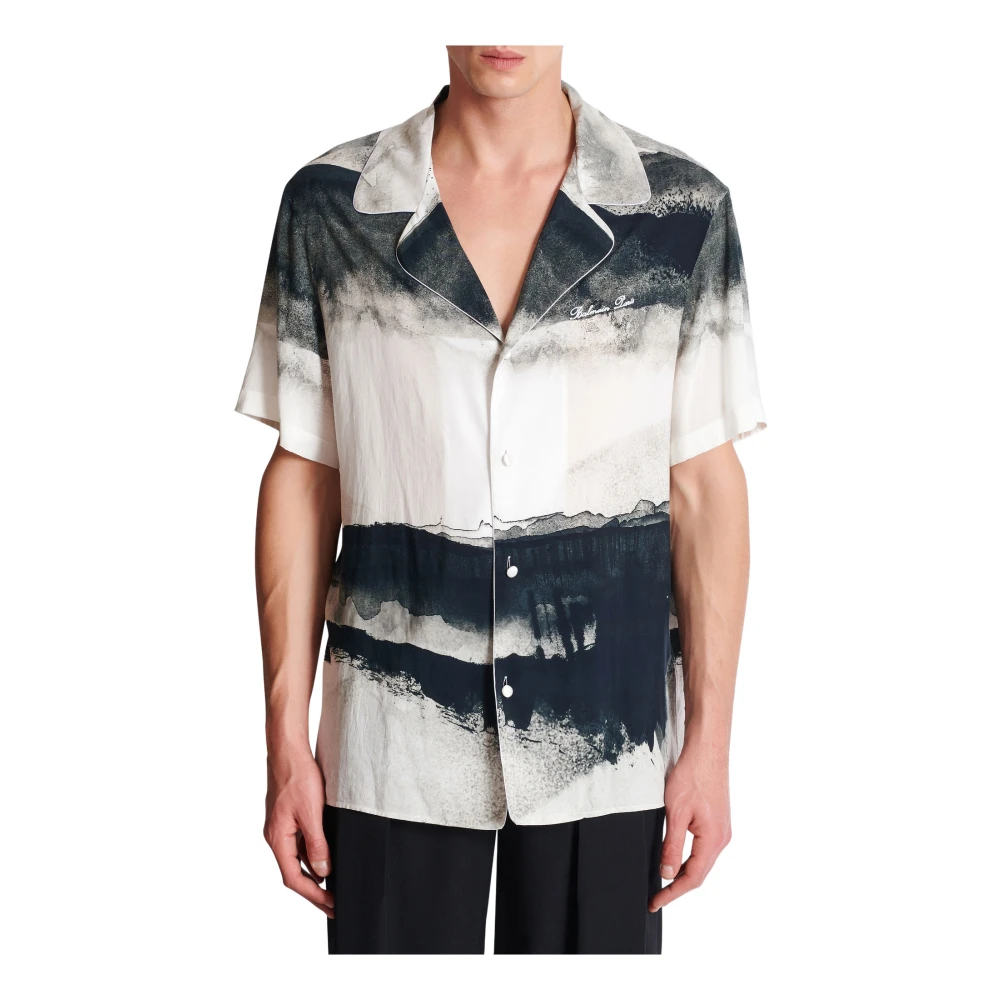 Balmain Pyjama shirt met Maan print White Heren