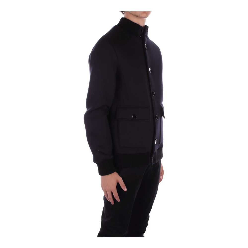 Dondup Zwarte Logo Jas met Knopen Black Heren
