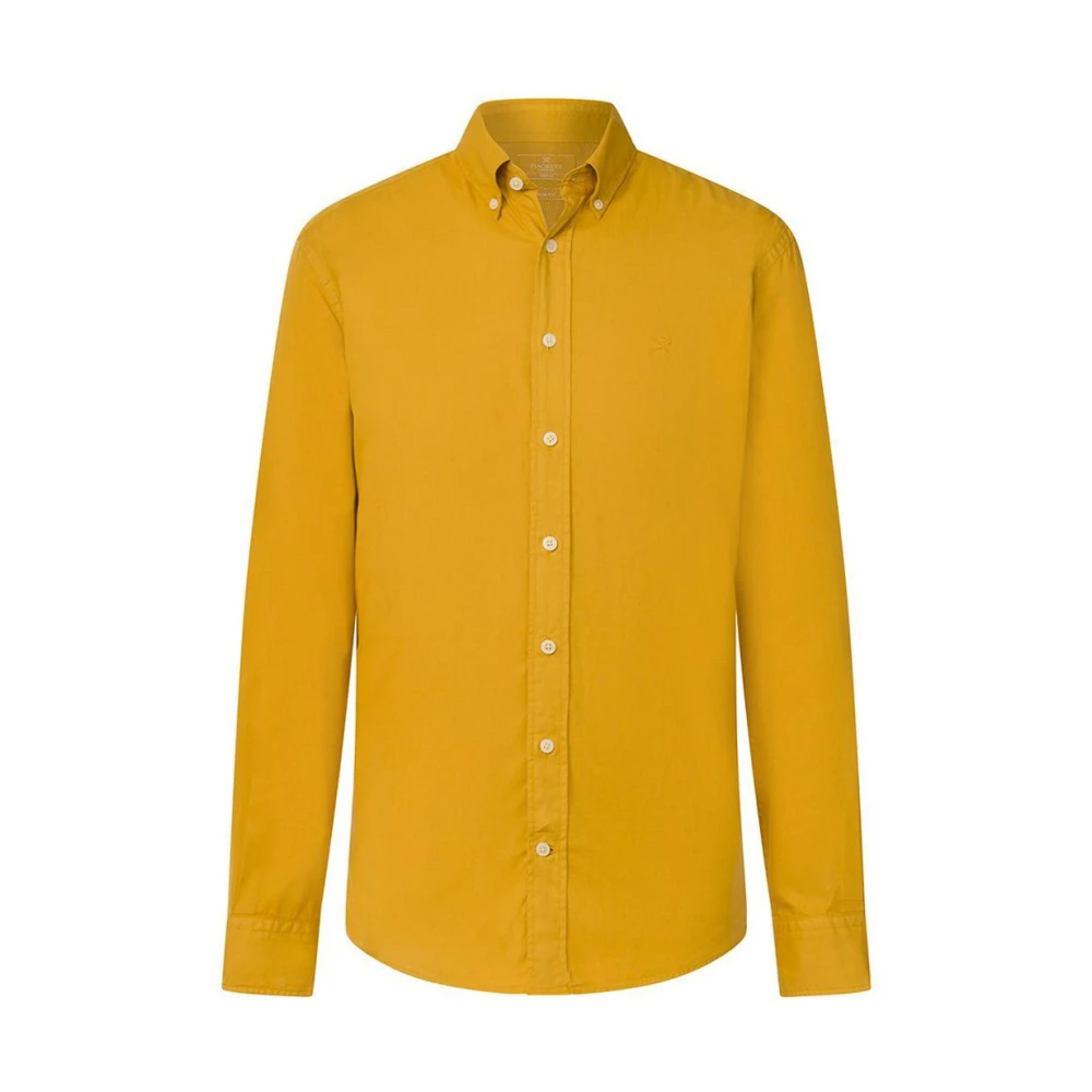 Hackett Klassiek Geruite GMT DYE OX Overhemd Yellow Heren
