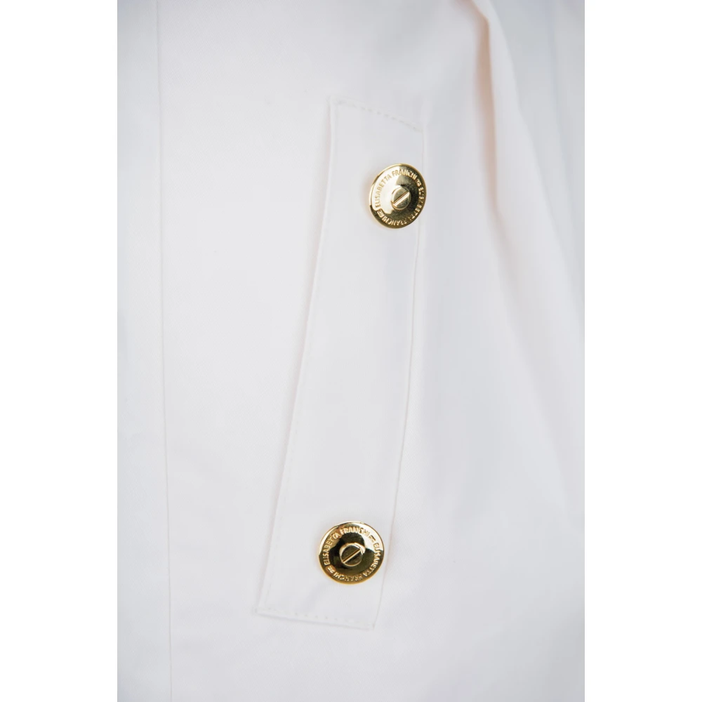 Elisabetta Franchi Gouden Detail Rits Knoop Damesbroek White Dames