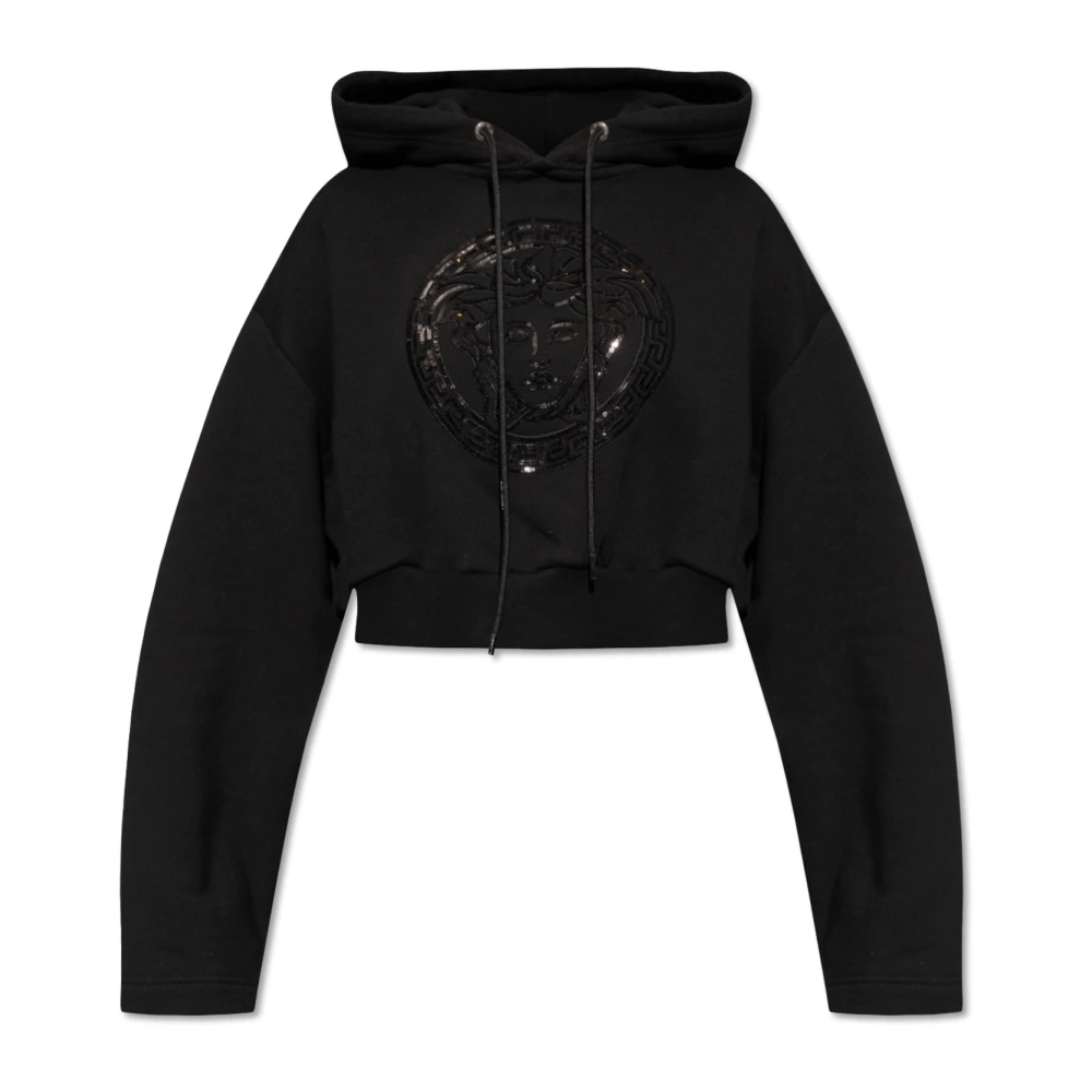Versace Pailletten hoodie Black Dames