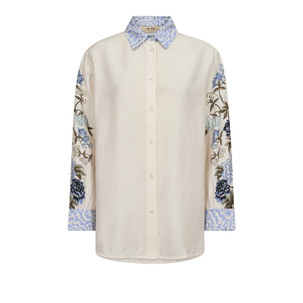 MOS MOSH Bloemenshirt met Contrasterende Details Multicolor Dames