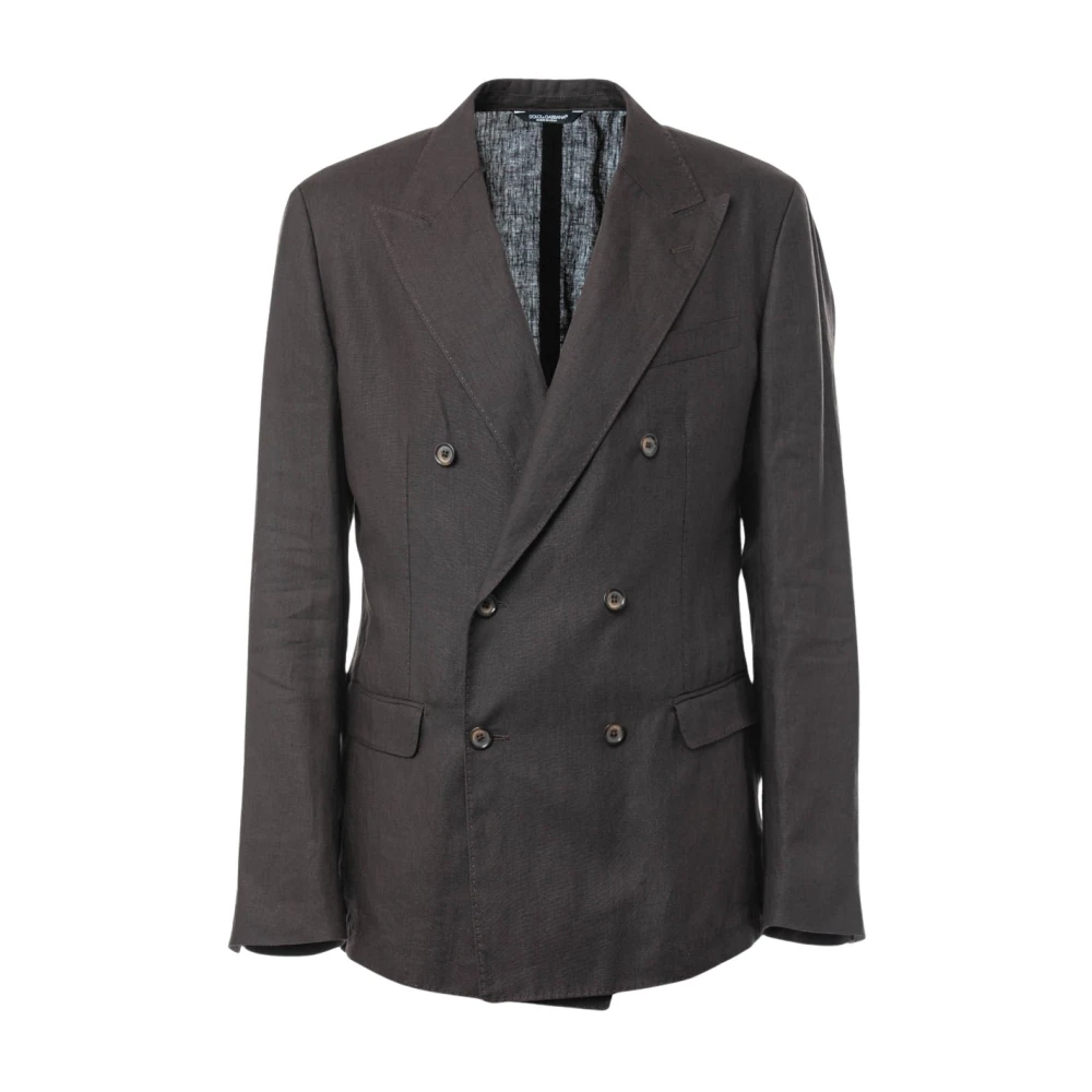Dolce & Gabbana Men's Brown Blazers, Xl, Taormina Double-Breasted Jacket