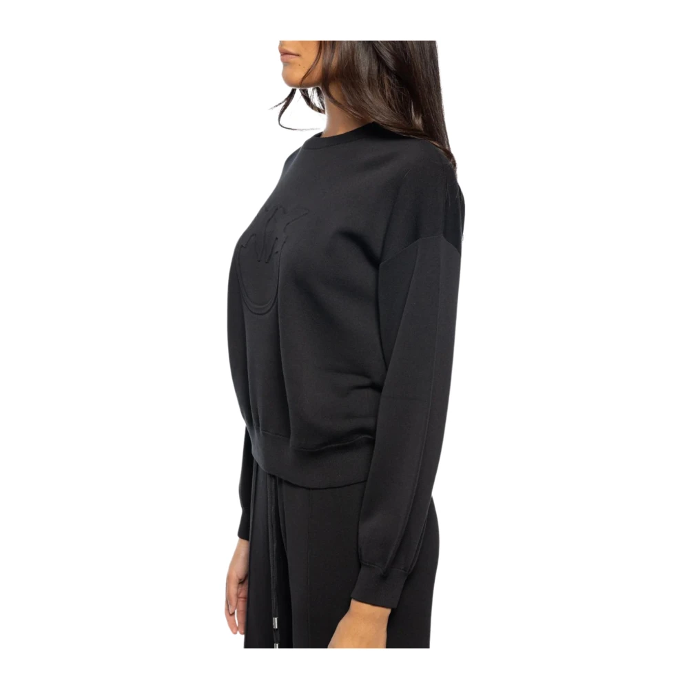 pinko Rasato Effect Gebreide Top Zwart Black Dames