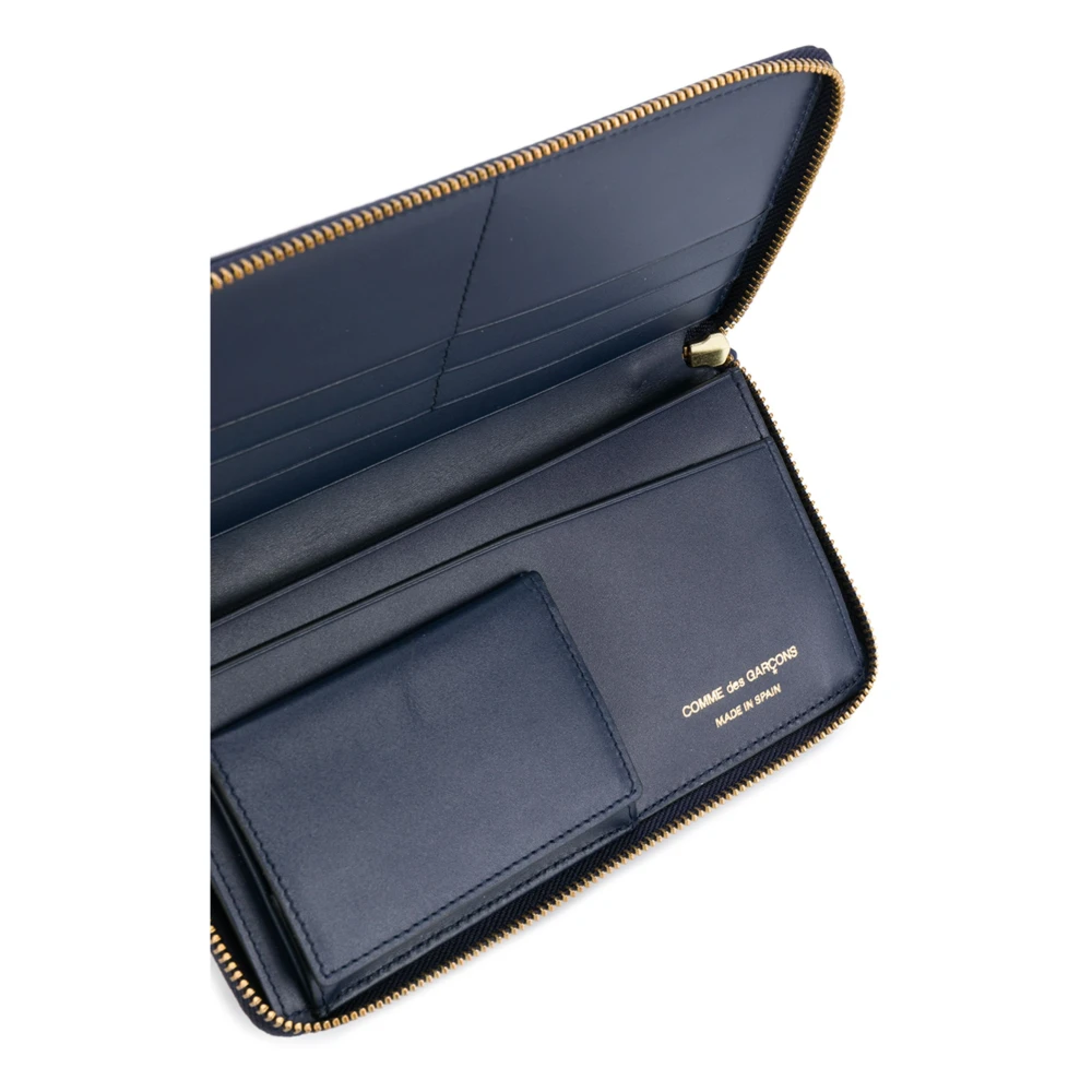 Comme des Garçons Navy Leren Portemonnee Blue Dames