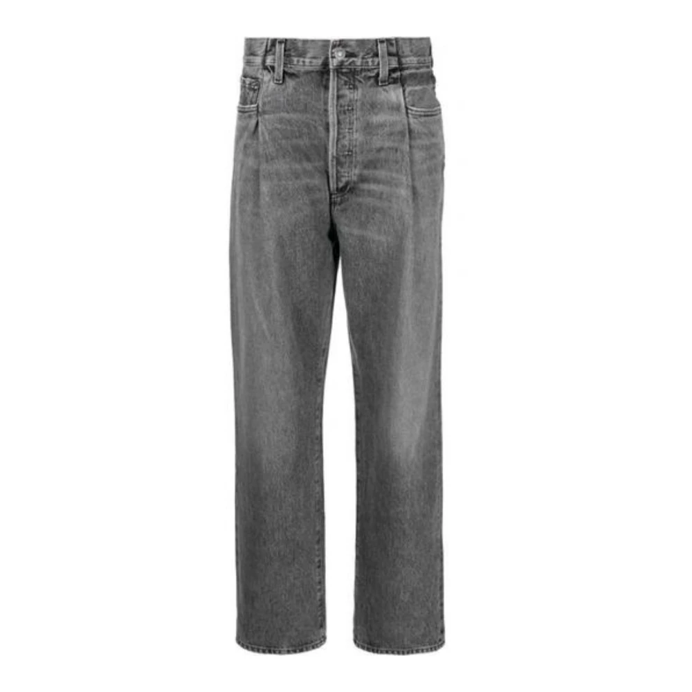 Agolde Fold Waistband Jeans Gray Dames