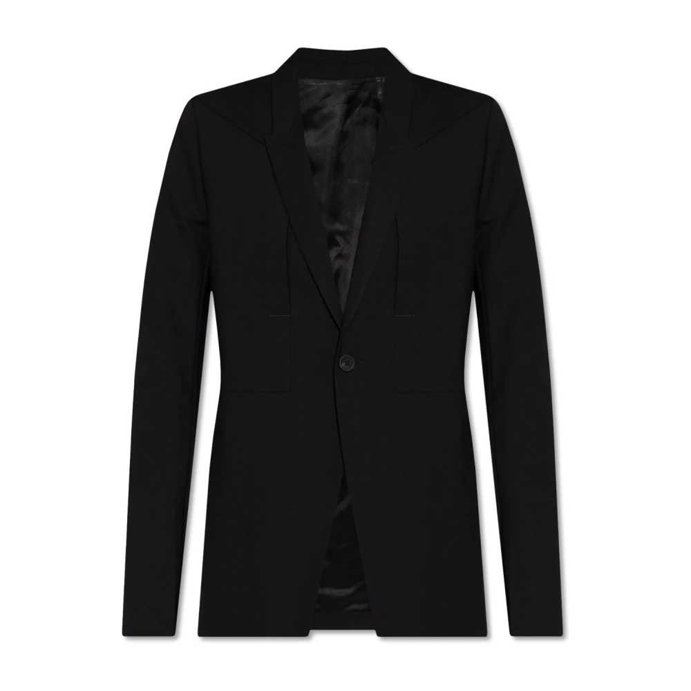Rick Owens Fogpocket Wool Blazer Black Dames