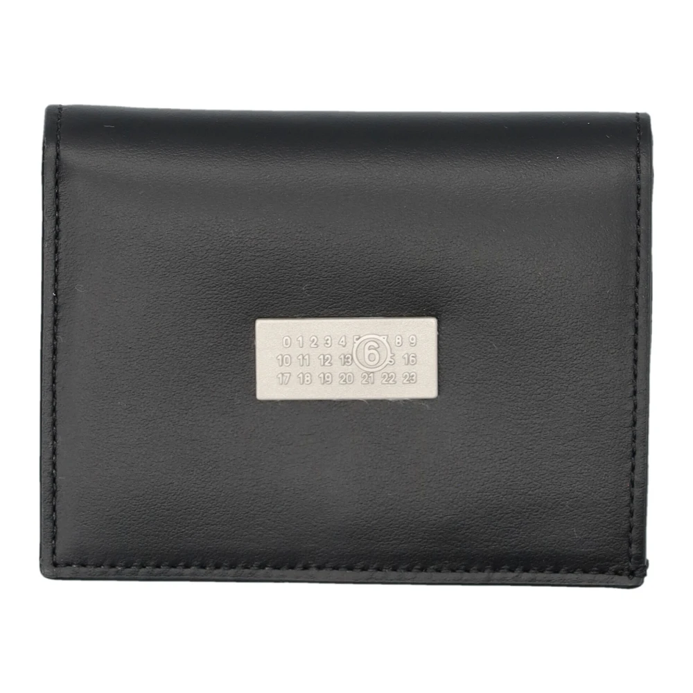 MM6 Maison Margiela Svart Läder Bifold Plånbok Black, Herr