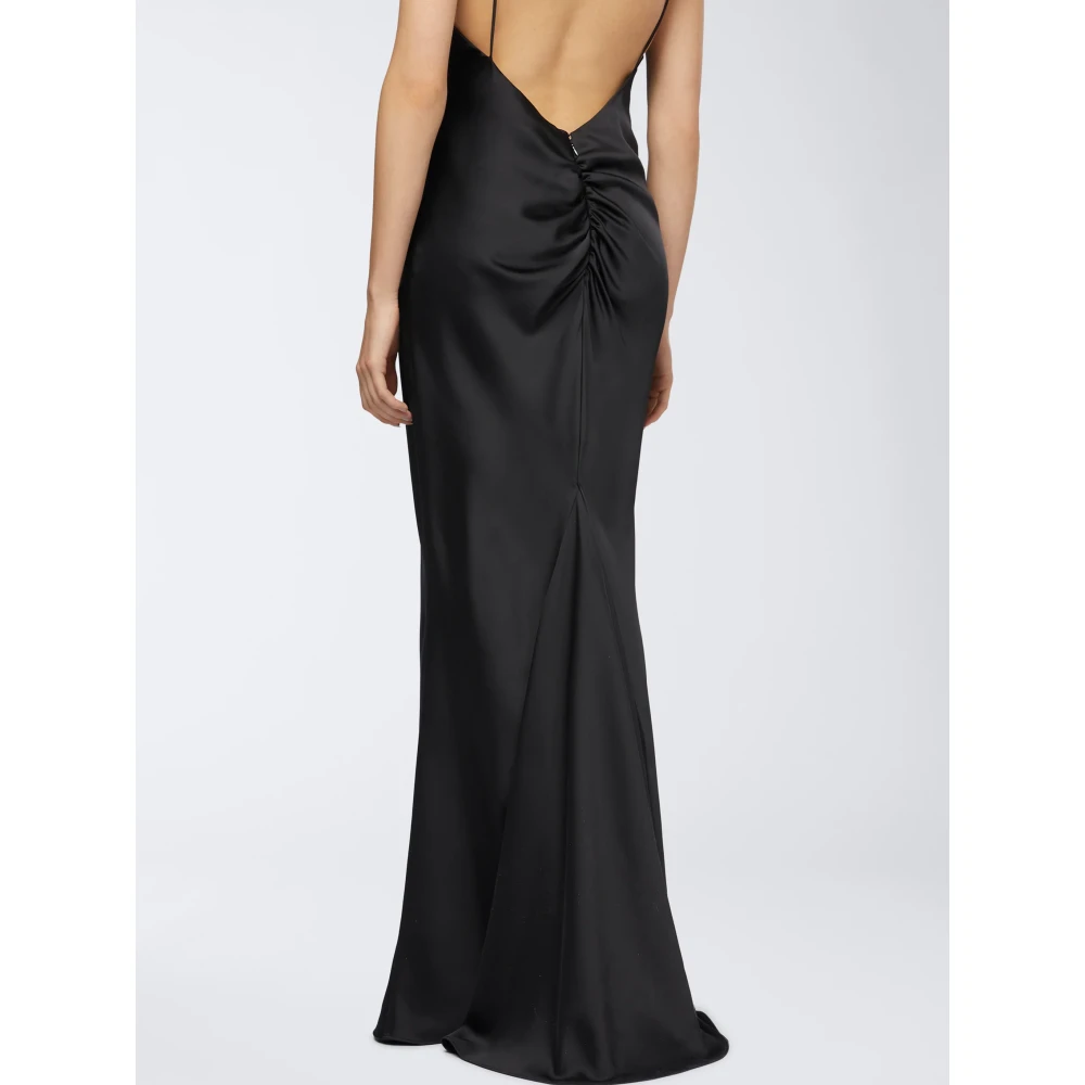 Andamane Zwarte jurk met lage rug Black Dames
