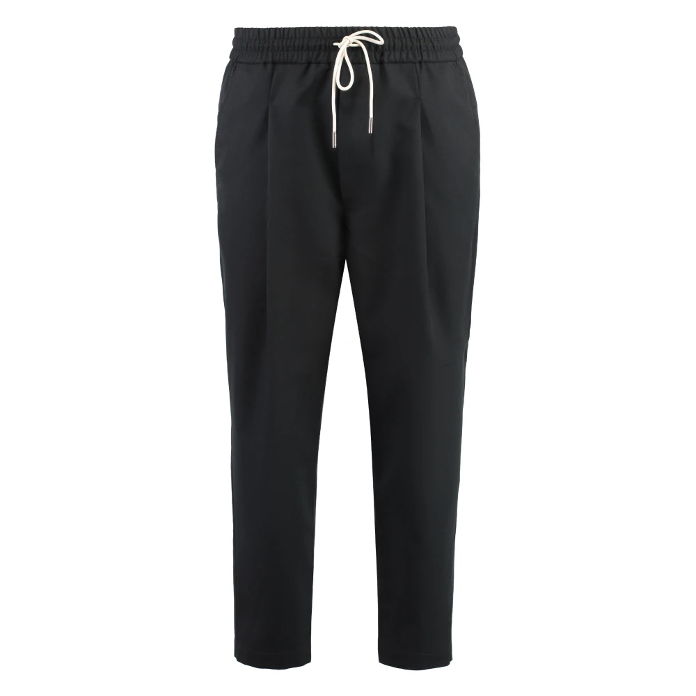 Drole de Monsieur Wollen Cropped Broek met Trekkoord Black Heren