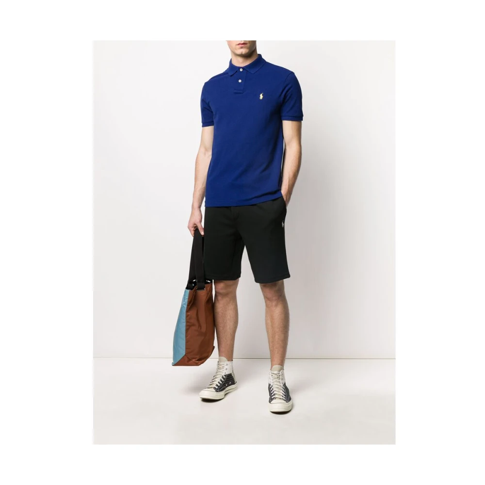 Ralph Lauren Polo Shirt met Logo Borduurwerk Blue Heren