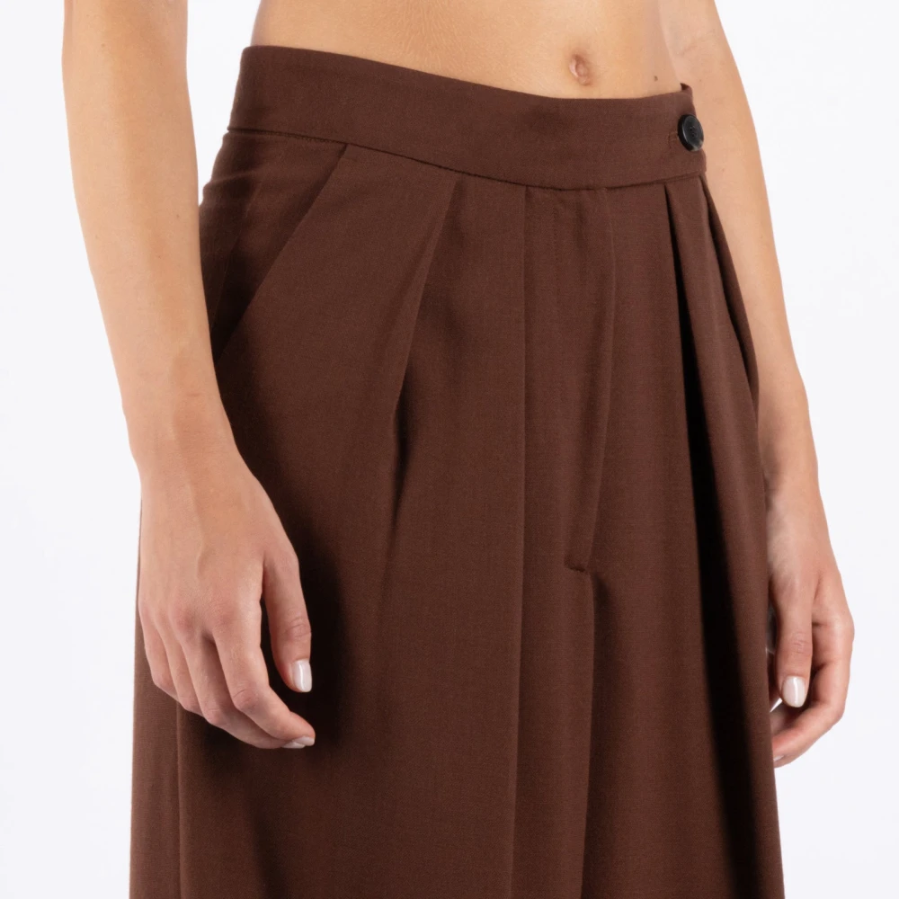 Dries Van Noten Bruine wollen broek Brown Dames
