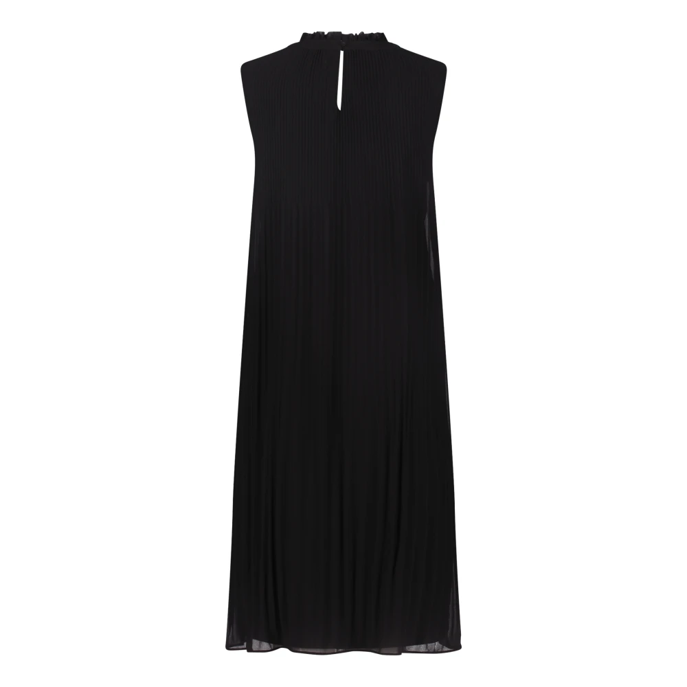 Betty & Co Mouwloze Geplooide Jurk Black Dames