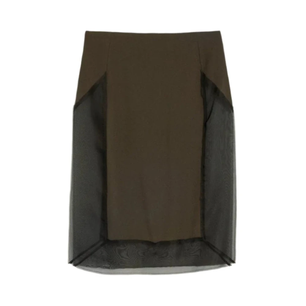 Ami Paris Crepe Midi Rok Brown Dames