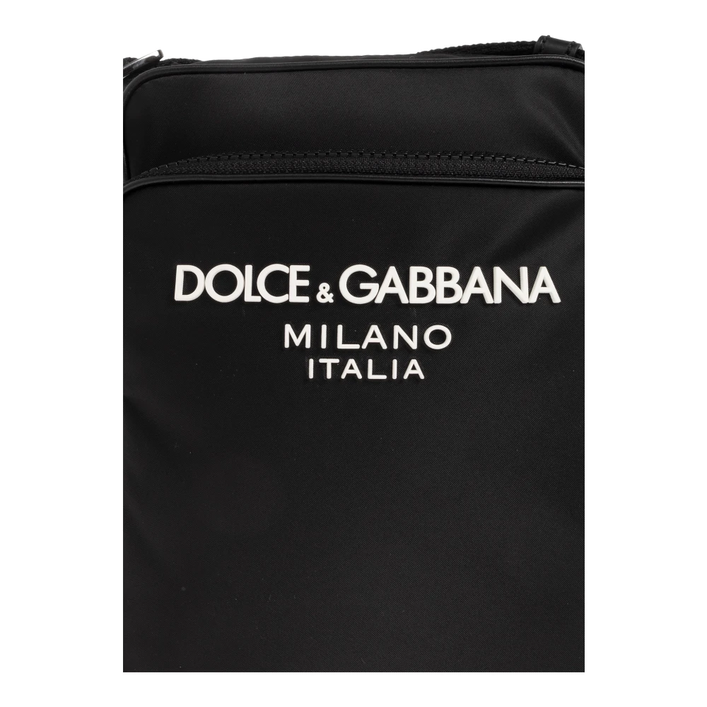 Dolce & Gabbana Schoudertas met logo Black Heren