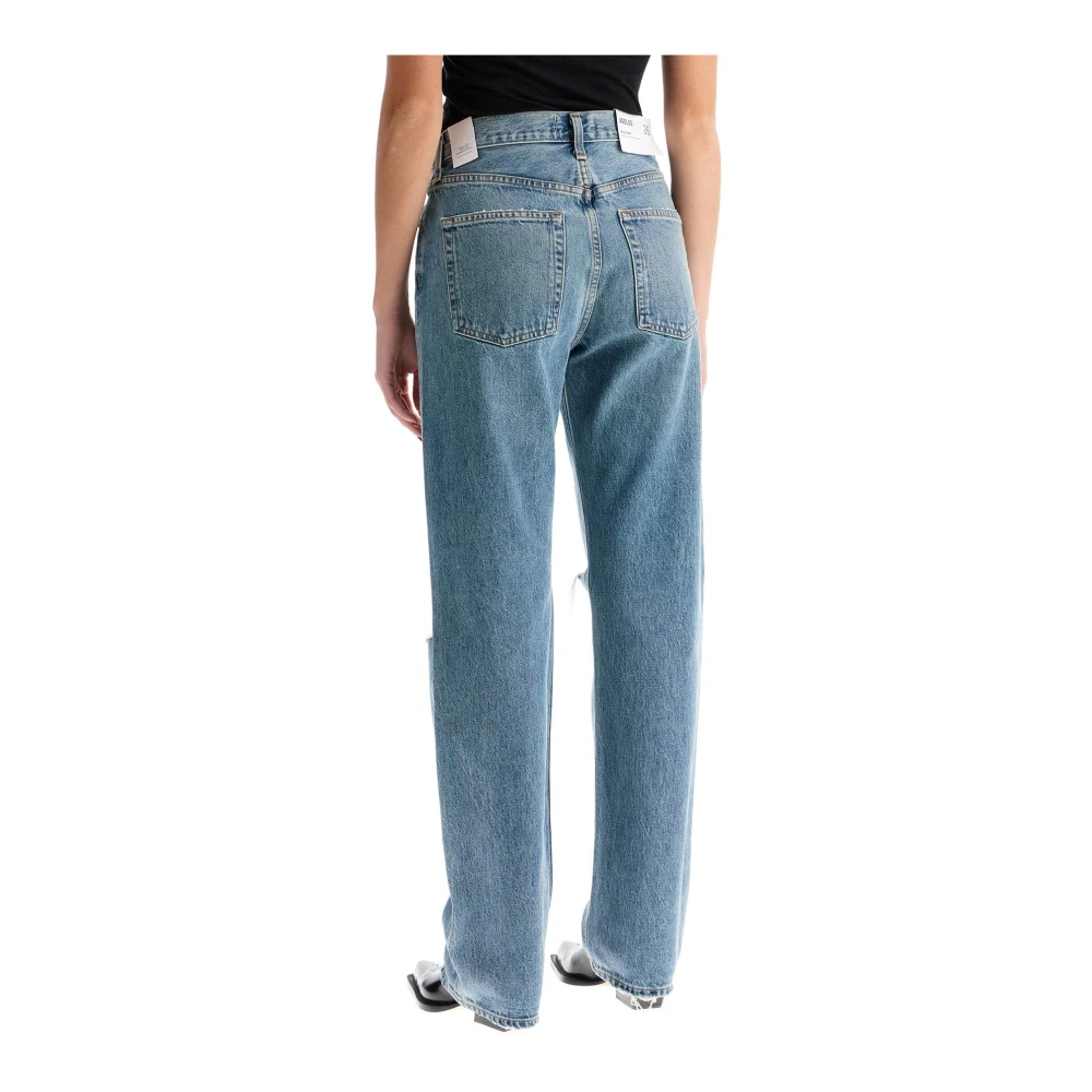 Agolde Vintage High Waist Straight Jeans Blue Dames