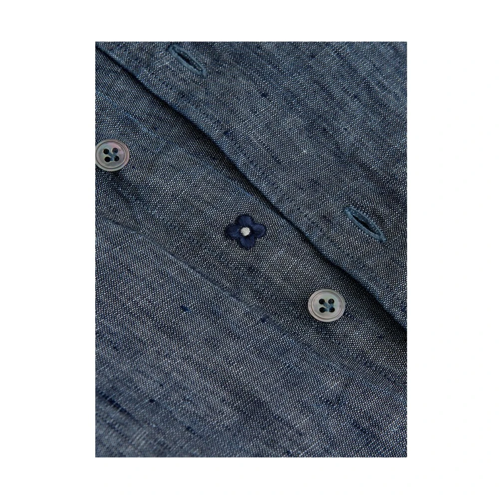 Lardini Blauwe Linnen Casual Overhemd voor Mannen Blue Heren