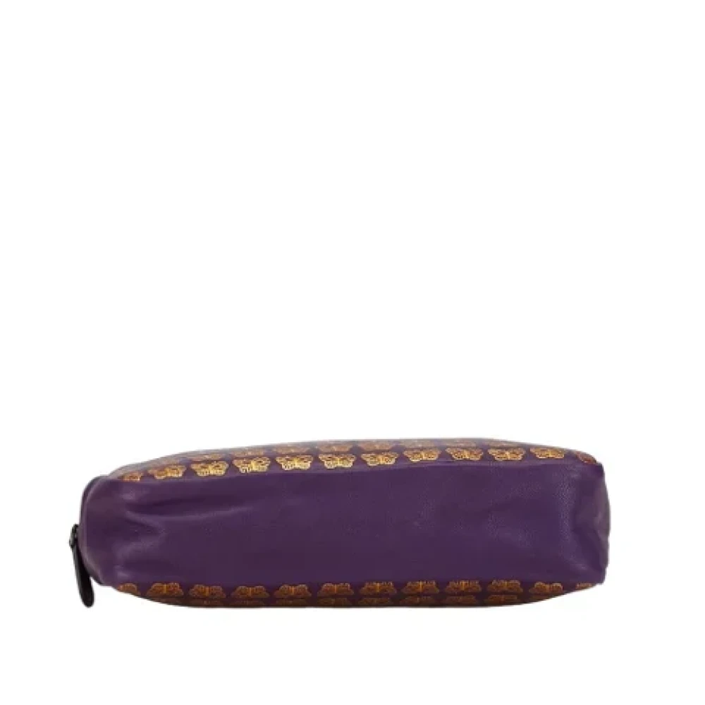Bottega Veneta Vintage Pre-owned Leather clutches Purple Dames
