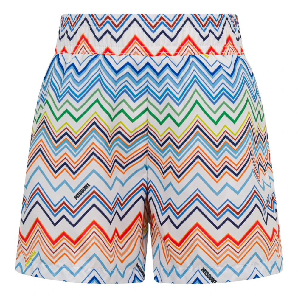 Missoni Boys Multicolor Kids Swimming Trunks, 10 Y, Zigzag Swim Shorts