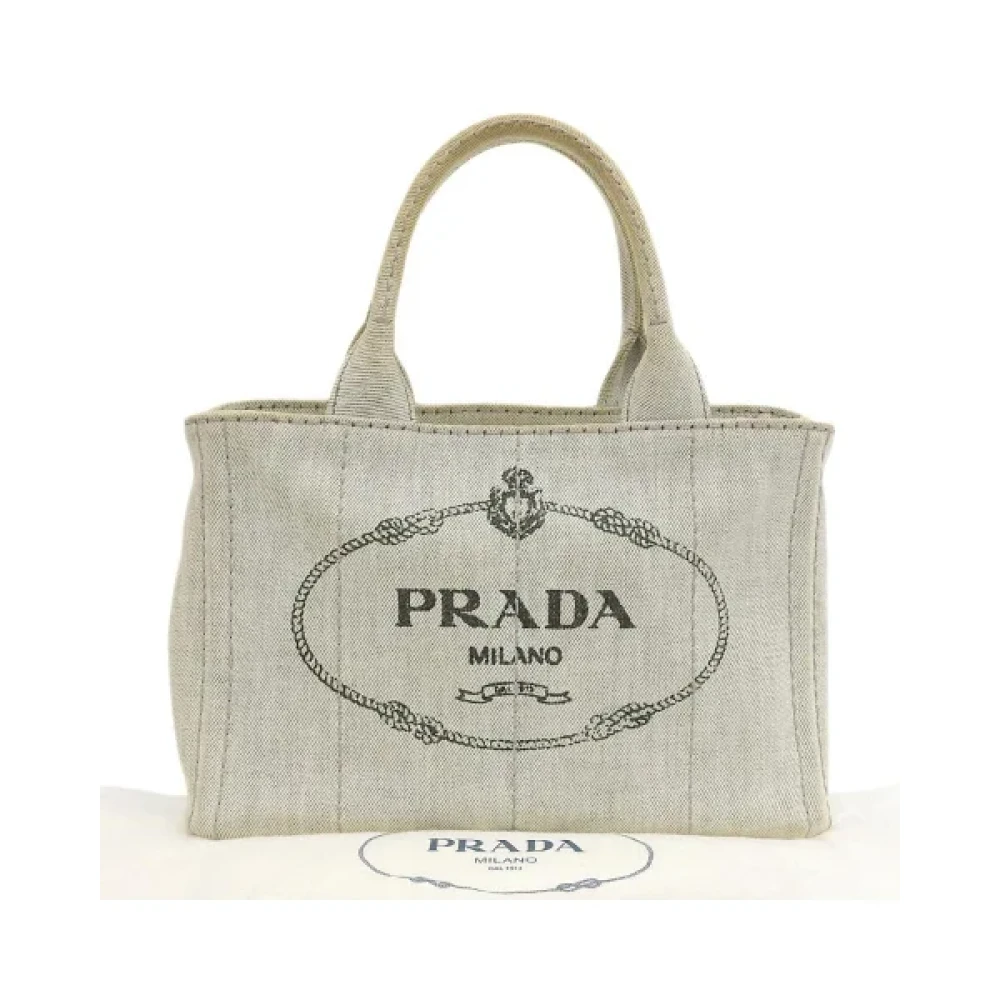 Prada Vintage Pre-owned Canvas prada-bags Beige Dames
