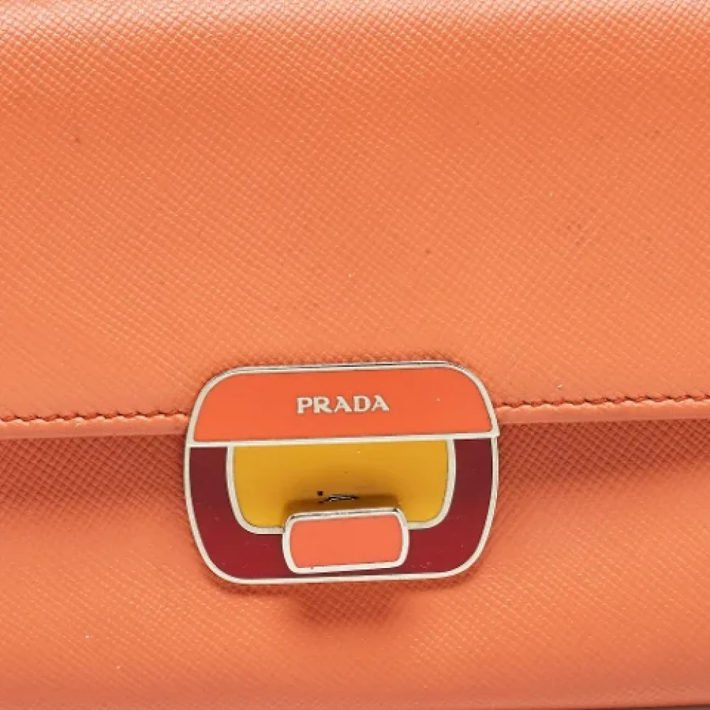 Prada Vintage Pre-owned Leather wallets Orange Dames