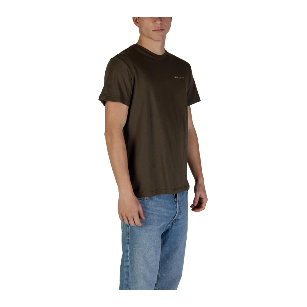 Tommy Jeans Groene Katoenen T-shirt met korte mouwen Green Heren