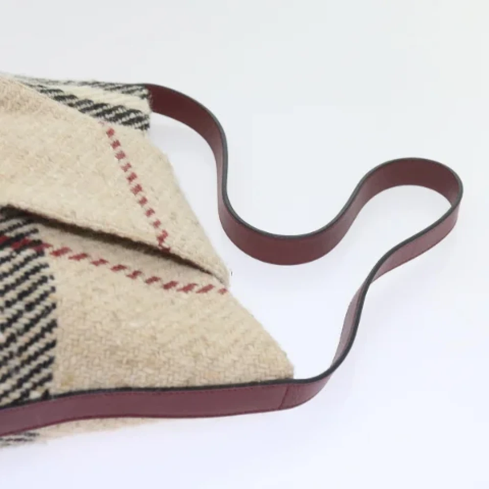 Burberry Vintage Pre-owned Wool shoulder-bags Beige Dames