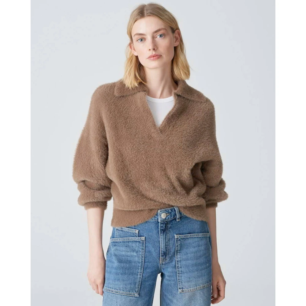 Opus Stijlvolle Pullover met Uniek Ontwerp Brown Dames