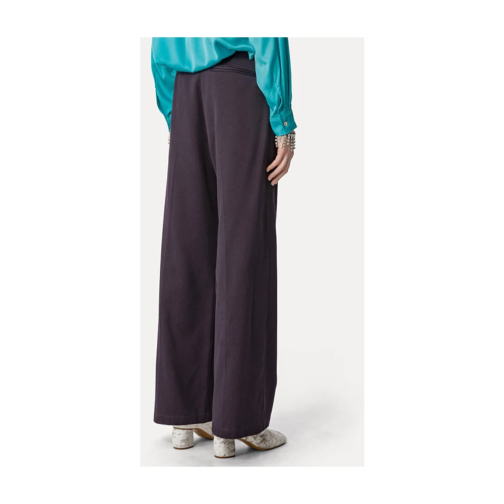 Forte Wijde Pijp Katoenen Cover Broek Black Dames