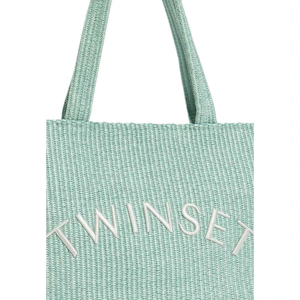 Twinset Groene Shopper Tas met Logo Green Dames