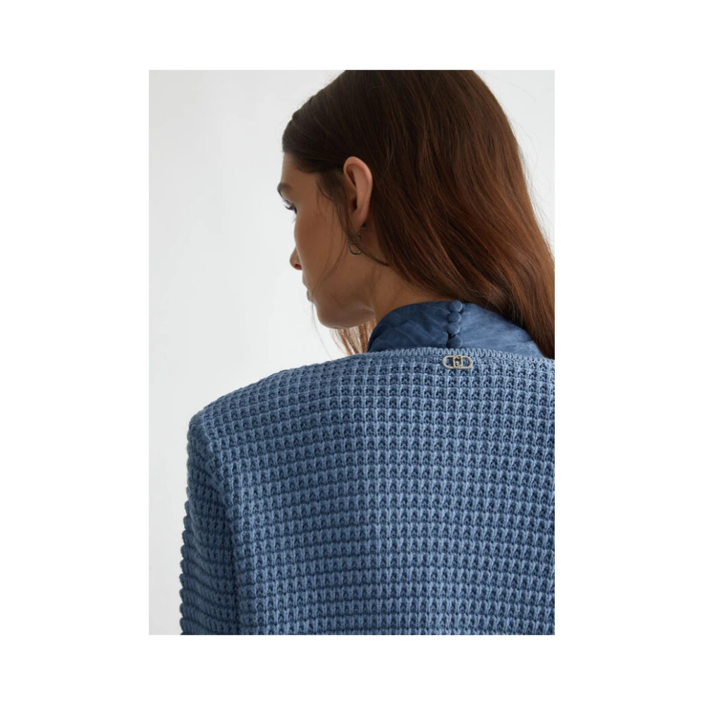 Liu Jo Gebreide Cardigan in Array Stijl Blue Dames