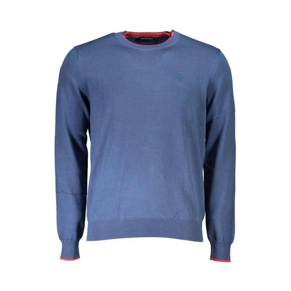 North Sails , Round-Neck Knitwear, Male, Blue, 2XL, Cotton Jumper