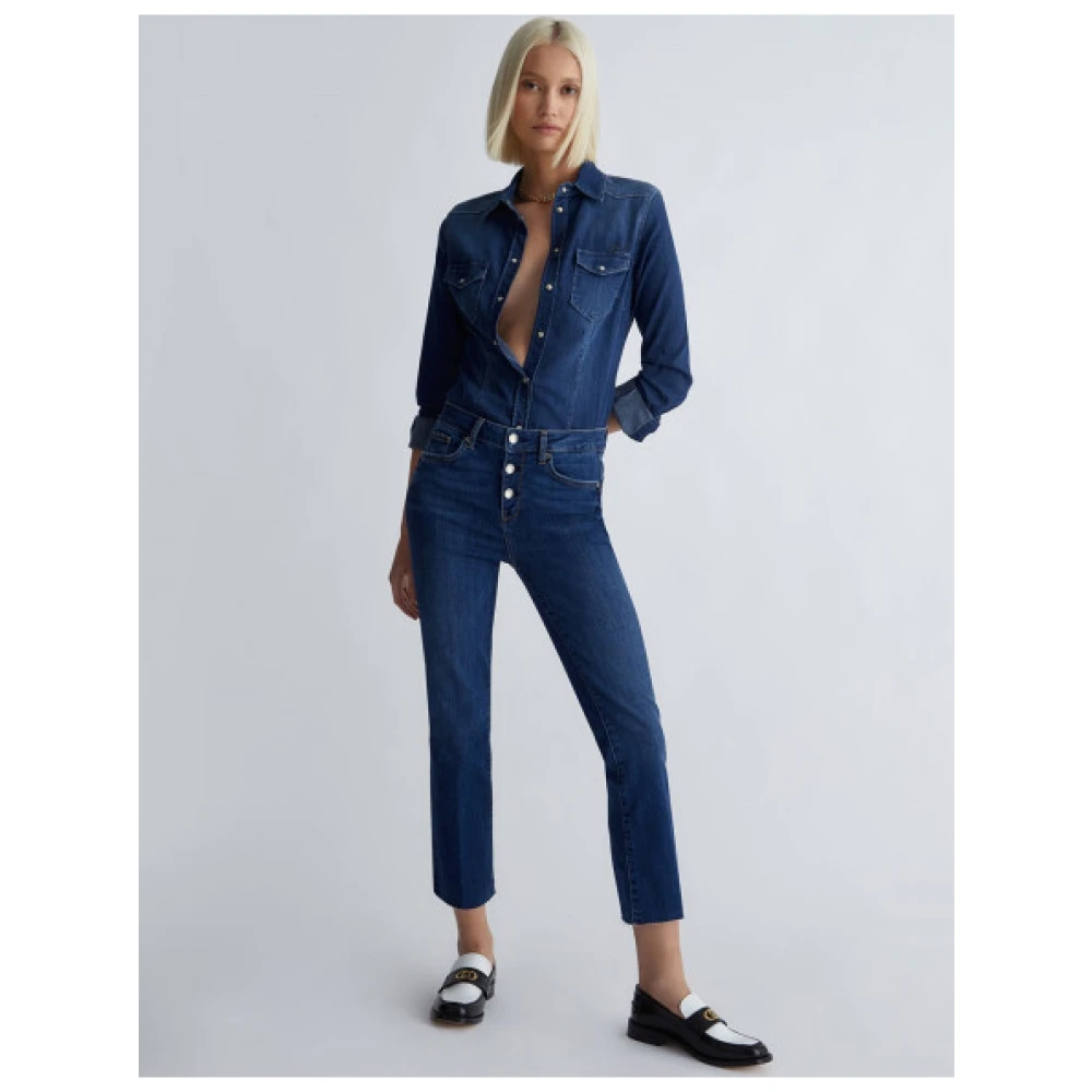 Liu Jo Hoge Taille Princess Crop Flare Jeans Blue Dames