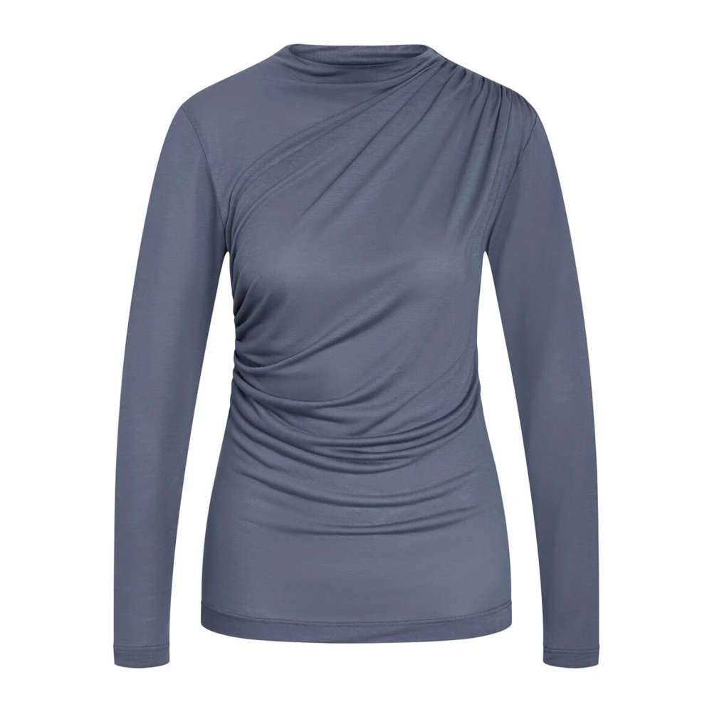 Bruuns Bazaar Vintage Indigo Gedrapeerde Blousetop Blue Dames